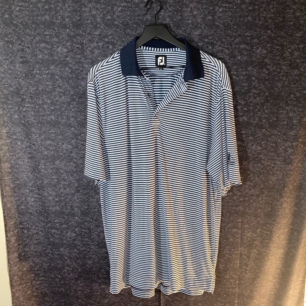 Foot joy Navy/ Baby Blue Stripped Polo